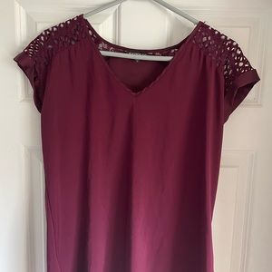 Maroon express blouse. Could be worn dress or office.